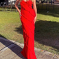 Red Ruffles Long Formal Dress Elegant Evening Dress    fg1806