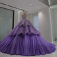 A Line Ball Gown Gorgeous Dresses, Sparkly Tulle Dress, Formal Dresses,Tiered Ruffles Classy Celebrity Dress         fg4959