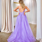 A-Line Prom Dress Spaghetti Straps Sequin Applique Tulle Evening Birthday Party Dress    fg5627