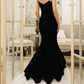 Charming Black Sleeveless Mermaid Long Prom Dress Formal Party Dress    fg5601