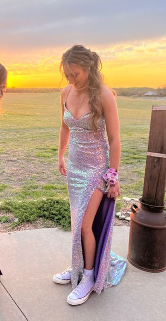 Lilac Sequin Prom Dresses Women Evening Gowns         fg4255