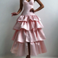 Elegant Formal Sleeveless Satin Evening Dress Pink      fg4400