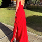 Red Ruffles Long Formal Dress Elegant Evening Dress    fg1806