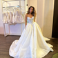 A-line Wedding Dress Sweetheart Neck Bridal Gowns Lace Appliques Ivory Corset Bride Dresses      fg5992