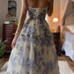 Beautiful Floral Print Chiffon Long Prom Dresses Evening Dress      fg1915