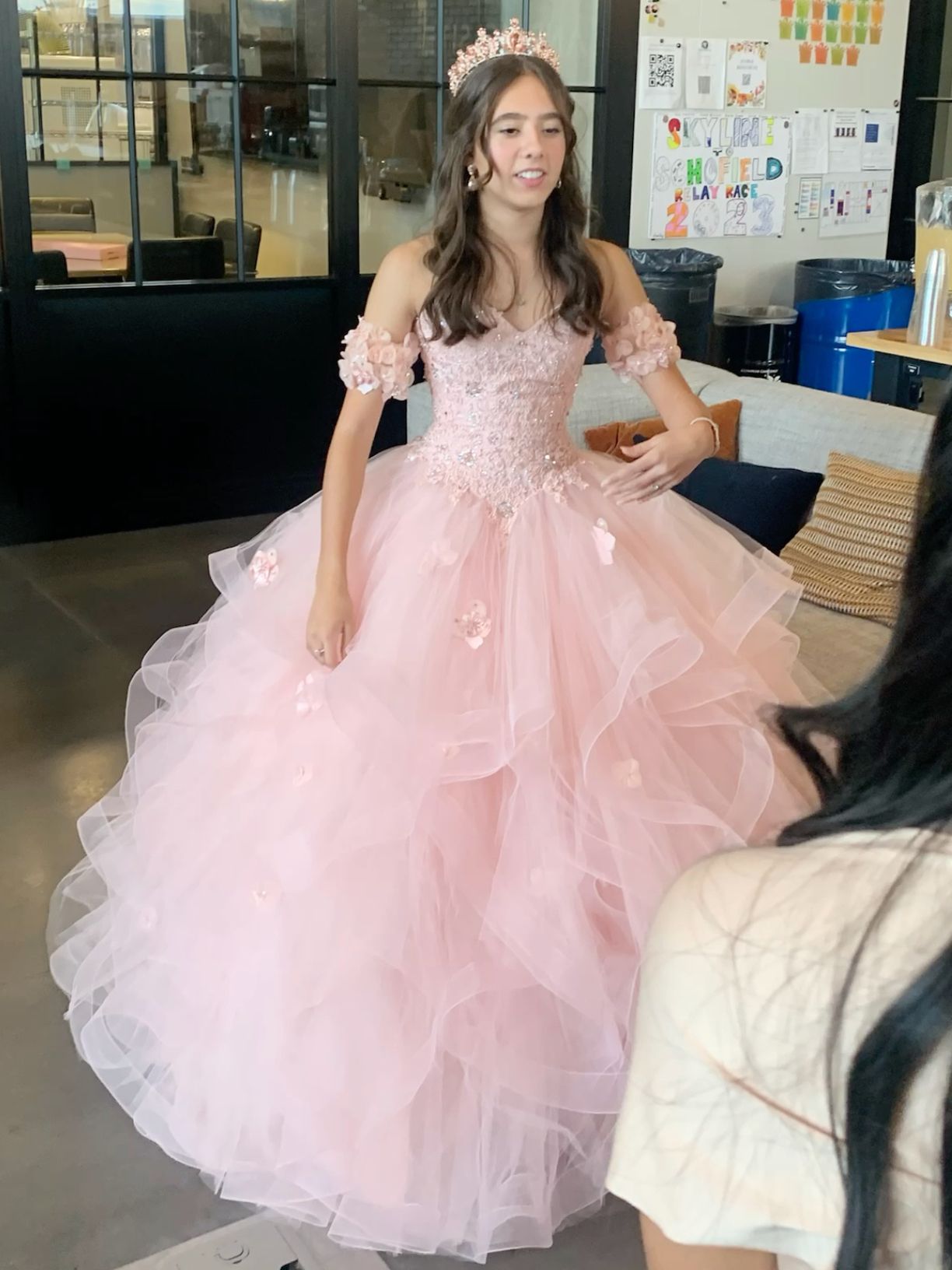 Pink Sweetheart Quinceanera Dress Appliques Ball Gown Sweet 16 Dress  fg6851