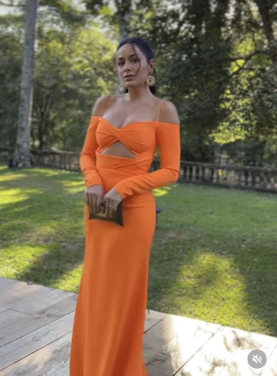 Orange prom dress Evening Gown Long Prom Dresses      fg3204