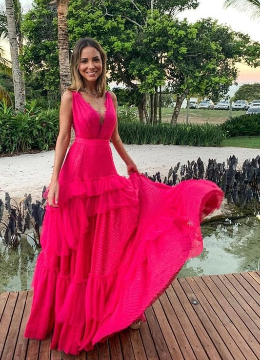 Pink Fashion Prom Dresses Long Evening Gowns      fg3032