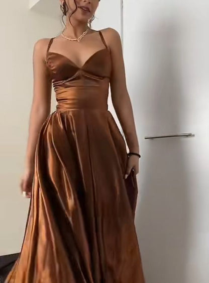 Brown prom dresses long evening dress   fg2461