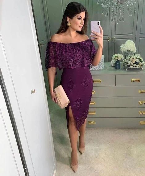 purple lace paige homecoming dresses off shoulder dresses     fg1929