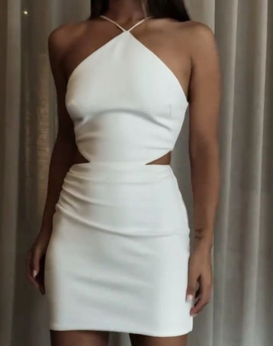 White Short Party Dress Homecoming Dress      fg2278