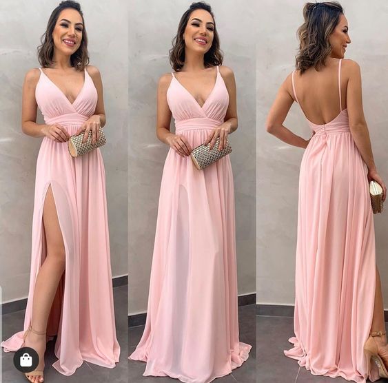 Pink long prom dress Women Party Dress       fg1156