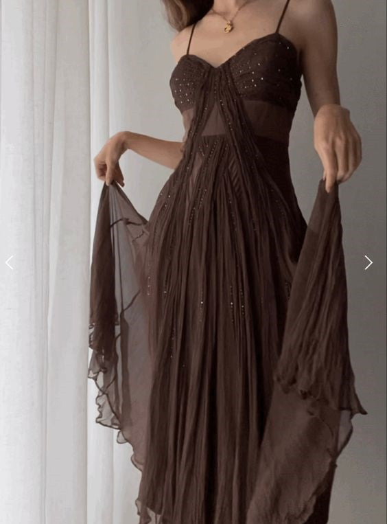 Brown Prom Dress, Formal Dress Graduation Dresses      fg3232