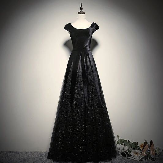 Black evening dress women's long new elegant party dress prom dress      fg137