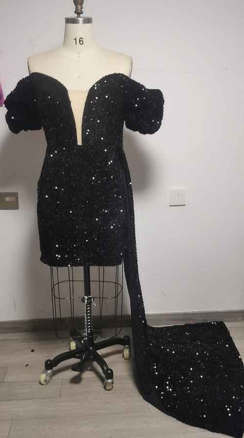 Sexy black sequins prom dress 19th Birthday Dresses      fg685