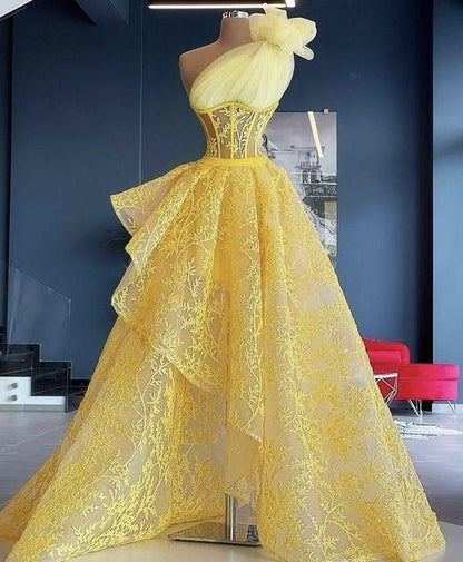 yellow evening Dress Prom Dresses Long     fg719