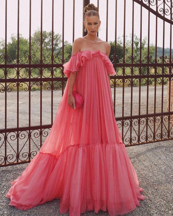 Pink long formal prom dress, long evening party Gown     fg897