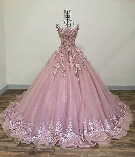 Pink Ball Gown Evening Dress Long Prom Gown        fg908