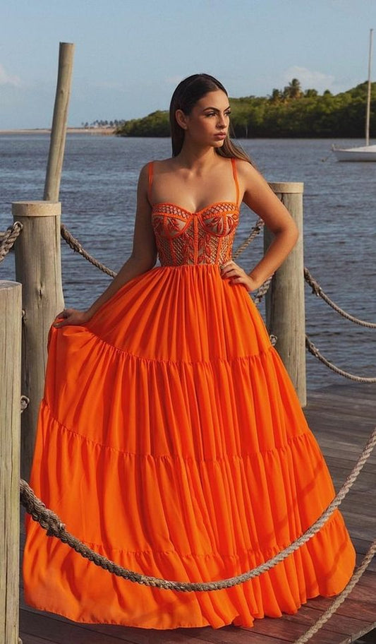 A line long prom dress, evening dress      fg940